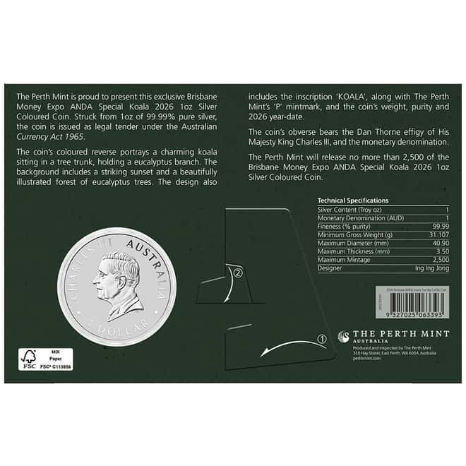 2026 1 oz Colorized Silver Australian Koala Perth Mint ANDA Expo