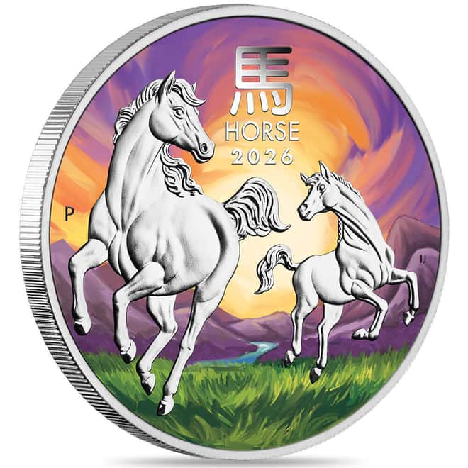 2026 1 oz Colorized Silver Lunar Horse Coin Perth Mint ANDA Expo