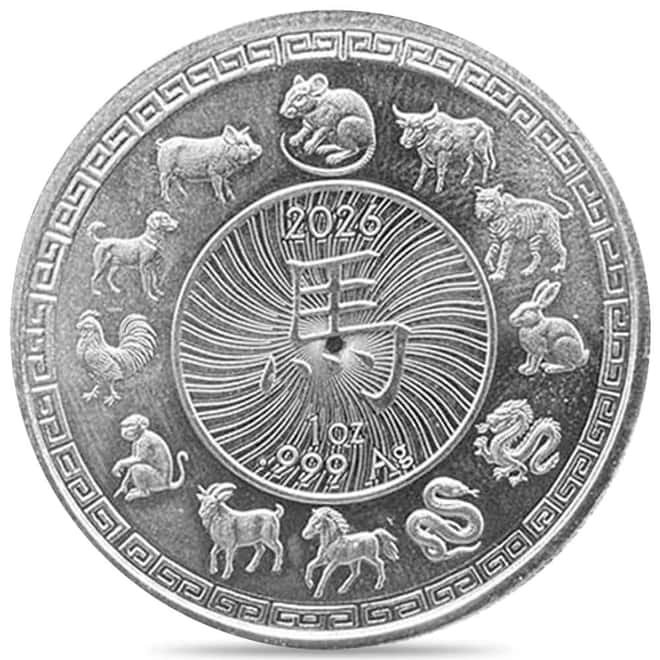 Tube of 20 - 2026 1 oz Elemetal Year of The Horse Silver Round .999 Fine
