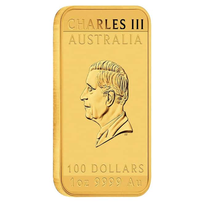 2026 1 oz Gold Australian Dragon Rectangular Coin Bar $100 BU