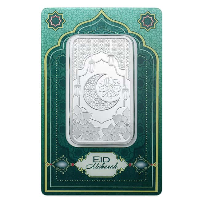 2026 1 oz PAMP Suisse Eid Mubarak Silver Coin Bar (in Assay)