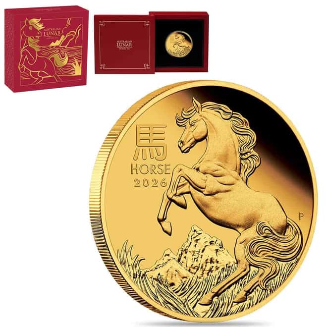 2026 1 oz Proof Gold Lunar Horse Coin Australian Perth Mint