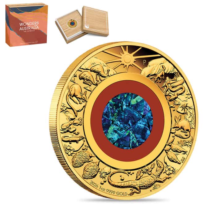 2026 1 oz Proof Gold Wonders of Australia The Outback Opal Coin Perth Mint