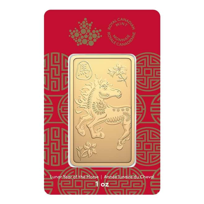 2026 1 oz RCM Lunar Horse Gold Bar .9999 Fine (in Assay)
