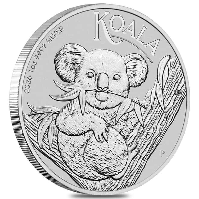 Box of 100 - 2026 1 oz Silver Australian Koala Perth Mint BU