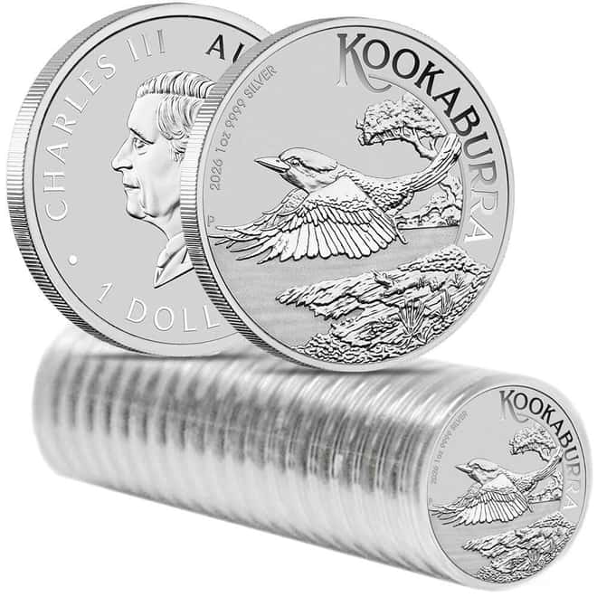 Roll of 20 - 2026 1 oz Silver Australian Kookaburra Perth Mint BU