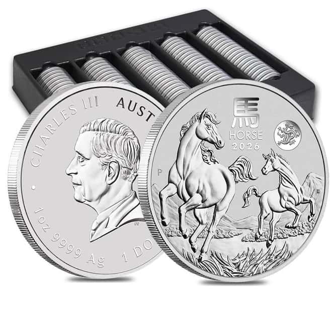 2026 1 oz Silver Lunar Horse Dragon Privy BU Australian Perth Mint