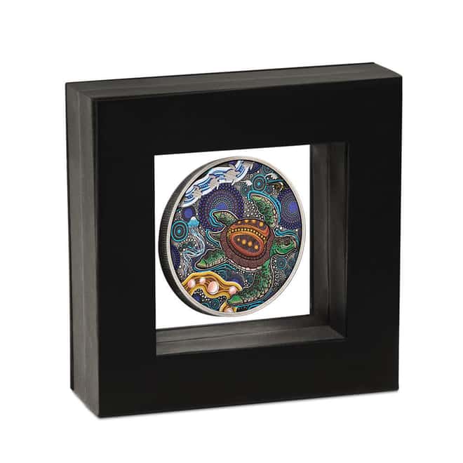 2026 2 oz Turtle Yaunati Antiqued Colorized Silver Coin Perth Mint