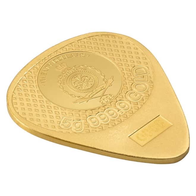 2026 5 gram PAMP Suisse Gold Guitar Pick Fender® Telecaster® 75th Ann.