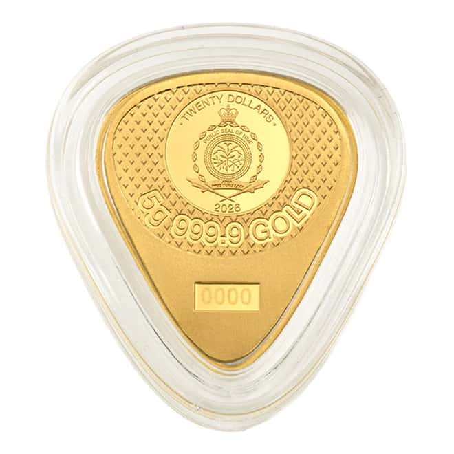 2026 5 gram PAMP Suisse Gold Guitar Pick Fender® Telecaster® 75th Ann.