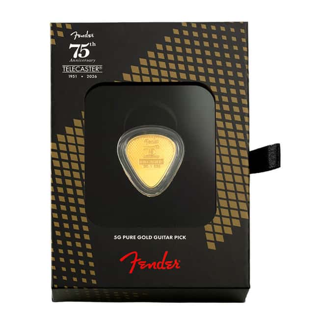 2026 5 gram PAMP Suisse Gold Guitar Pick Fender® Telecaster® 75th Ann.