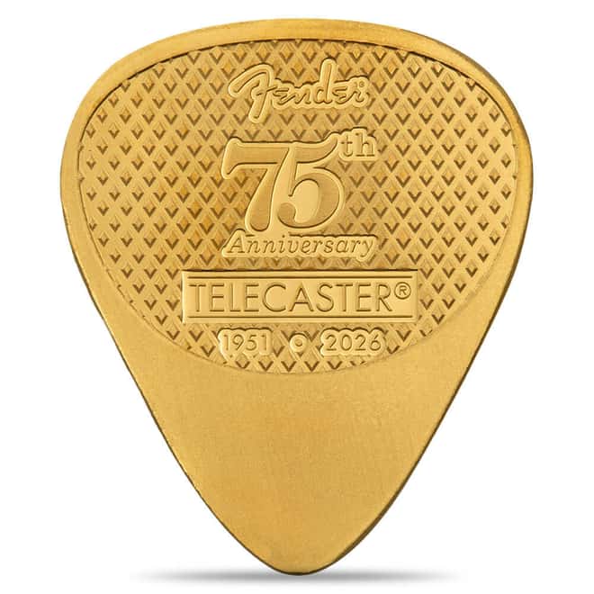 2026 5 gram PAMP Suisse Gold Guitar Pick Fender® Telecaster® 75th Ann.