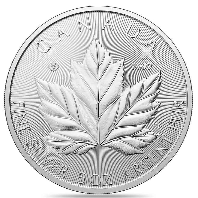 2026 5 oz Canadian Silver Grand Maple Leaf Coin BU
