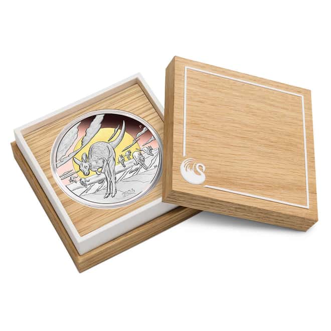 2026 5 oz Proof Silver Wonders of Australia The Outback Kangaroo Double Gilded Coin Perth Mint