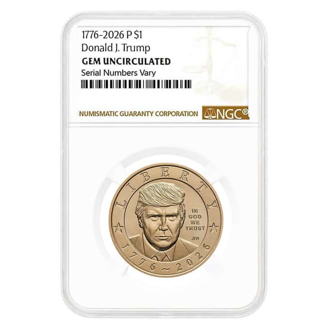 2026 (P) President Donald J. Trump $1 Coin NGC Gem UNC