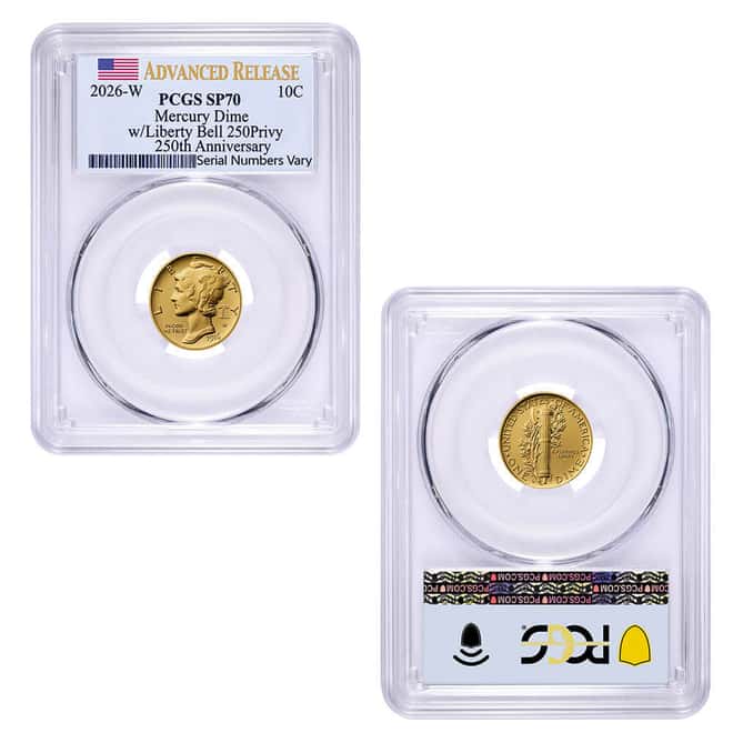 2026 Best of the US Mint 1916 Mercury Dime Gold Coin & Silver Medal Set PCGS SP/MS 70 AR