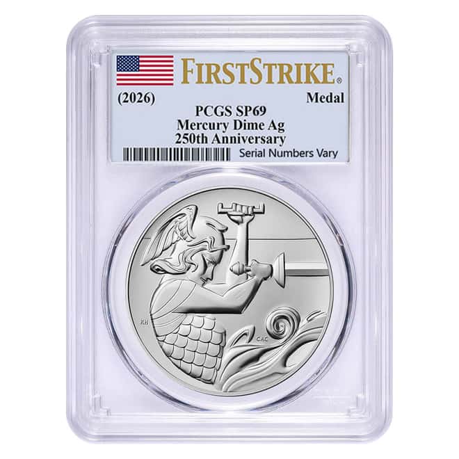 2026 Best of the US Mint 1916 Mercury Dime Gold Coin & Silver Medal Set PCGS SP/MS 69 FS
