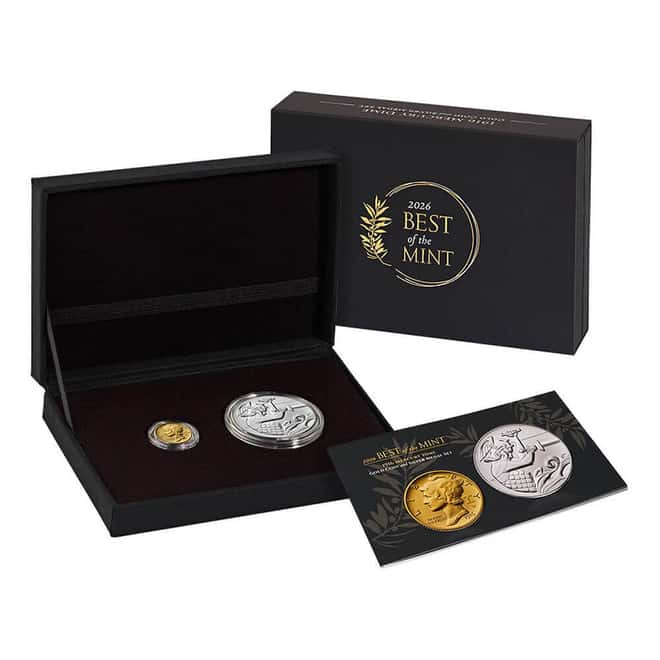 2026 Best of the US Mint 1916 Mercury Dime Gold Coin & Silver Medal Set (w/Box & COA)