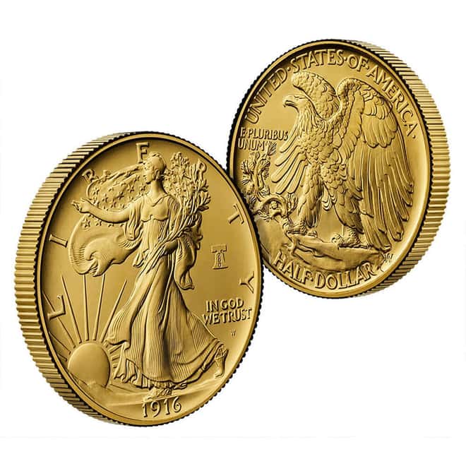 2026 Best of US Mint 1916 Walking Liberty Half Dollar Gold Coin & Silver Medal Set PCGS SP/MS 70 FS