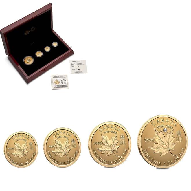 2026 Canada 1.4 oz Queen Elizabeth II 100th Birthday Commem Gold 4-Coin Set