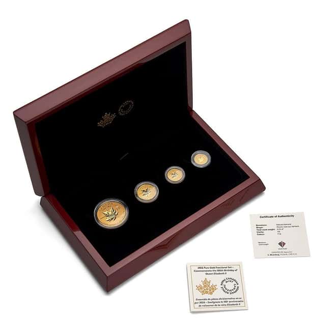 2026 Canada 1.4 oz Queen Elizabeth II 100th Birthday Commem Gold 4-Coin Set