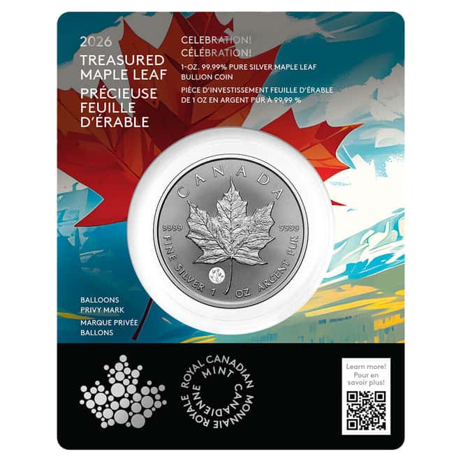2026 Canada 1 oz Treasured Silver Maple Leaf Celebration Privy Coin (in Assay)