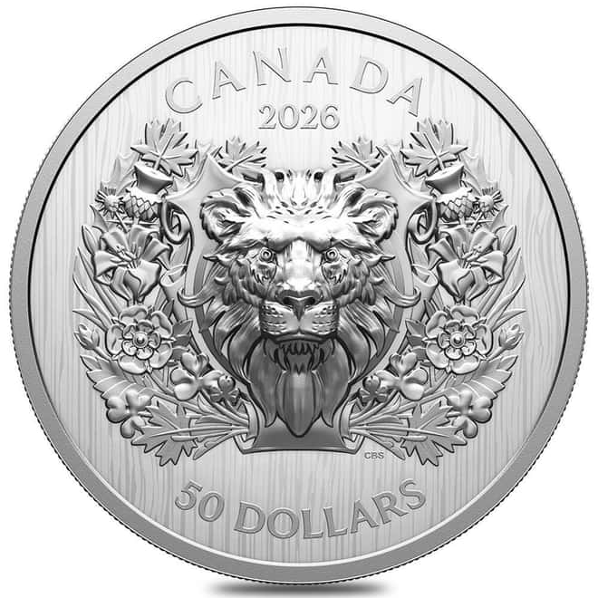 2026 Canada 68 Gram Heraldic Lion Silver Coin .9999 Fine