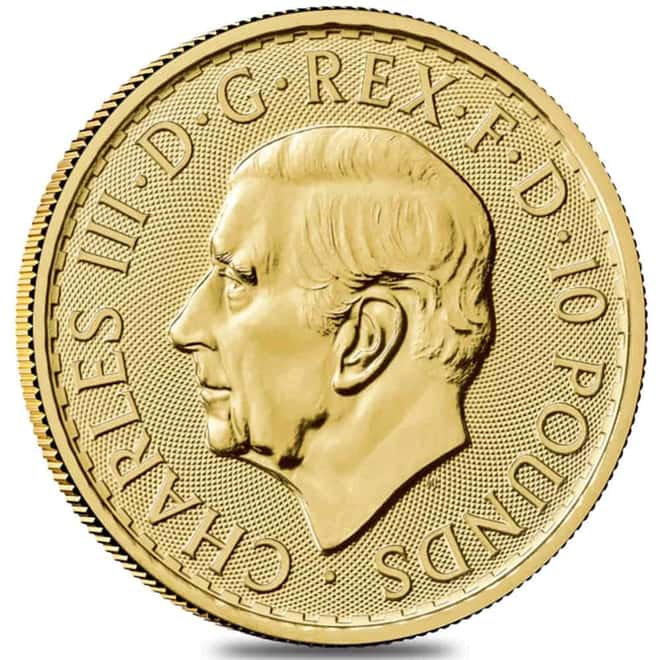 Tube of 25 - 2026 Great Britain 1/10 oz Gold Britannia Coin BU
