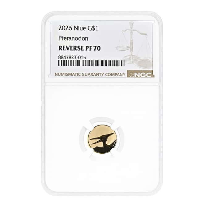 2026 Niue 1 Gram Pteranodon Gold Coin NGC Reverse PF 70