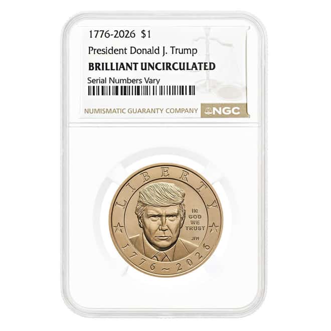 2026 (P) President Donald J. Trump $1 Coin NGC Gem UNC