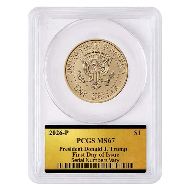 2026 (P) President Donald J. Trump $1 Coin PCGS MS 67 FDOI Semiquincentennial