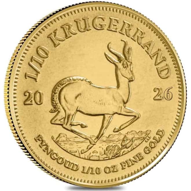 2026 South Africa 1/10 oz Gold Krugerrand Coin BU