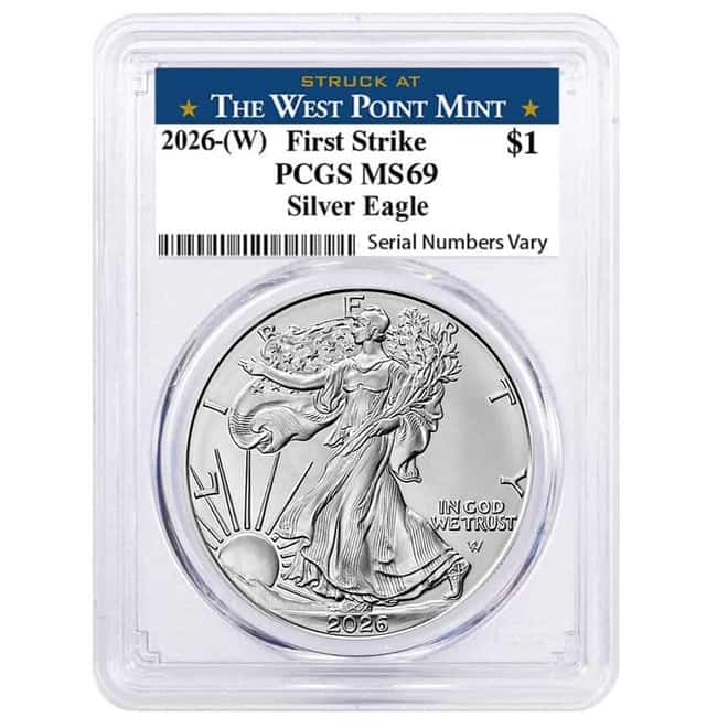 2026 (W) 1 oz Silver American Eagle PCGS MS 69 FS West Point