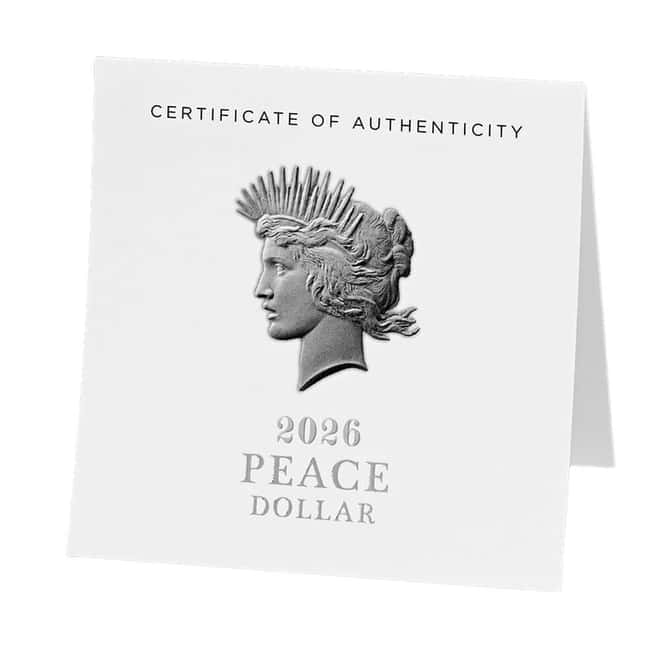 2026 (W) Peace Silver Dollar Enhanced Uncirculated Coin .999 Fine (w/Box & COA)