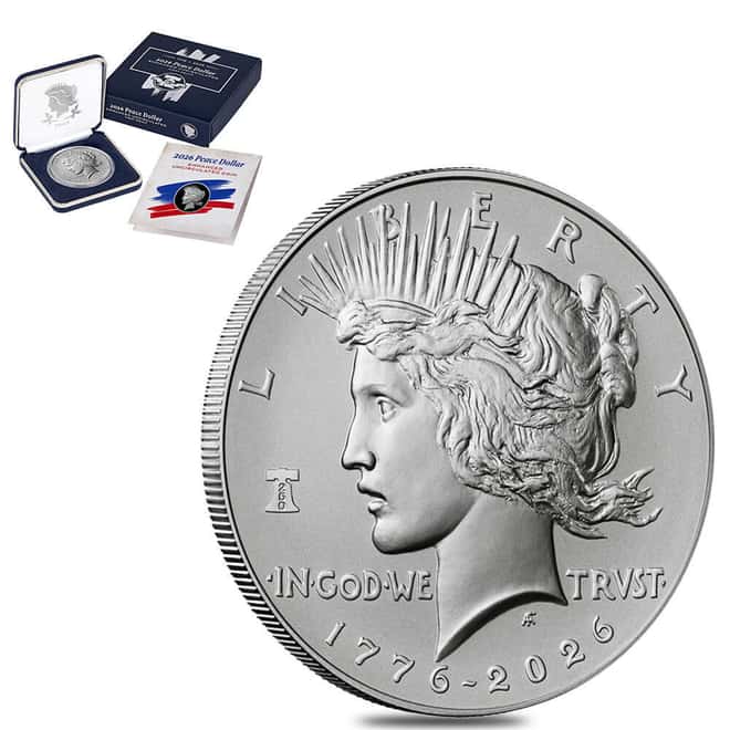 2026 (W) Peace Silver Dollar Enhanced Uncirculated Coin .999 Fine (w/Box & COA)