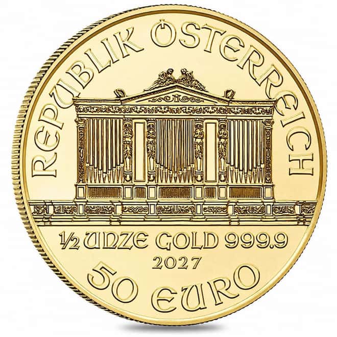 2027 1/2 oz Austrian Gold Philharmonic Coin BU