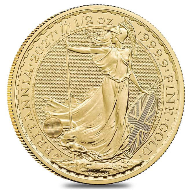 2027 Great Britain 1/2 oz Gold Britannia Coin BU