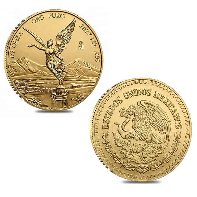 2027 1/2 oz Mexican Libertad Gold Coin BU