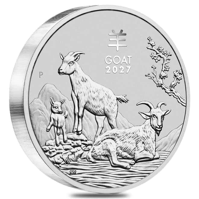 2027 1 Kilo Silver Lunar Goat BU Australian Perth Mint