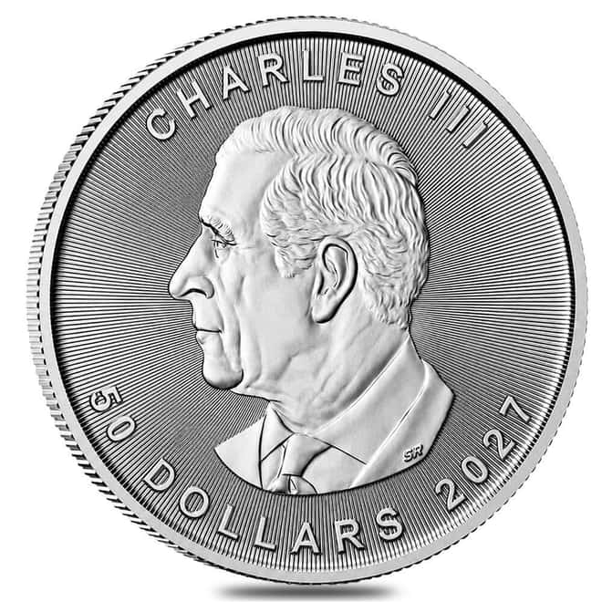 2027 1 oz Palladium Canadian Maple Leaf Coin $50 BU