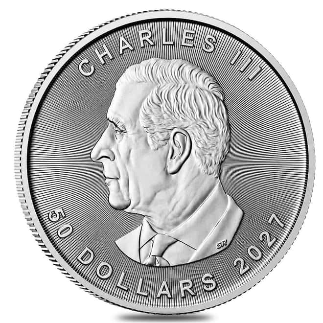 2027 1 oz Platinum Canadian Maple Leaf $50 Coin BU