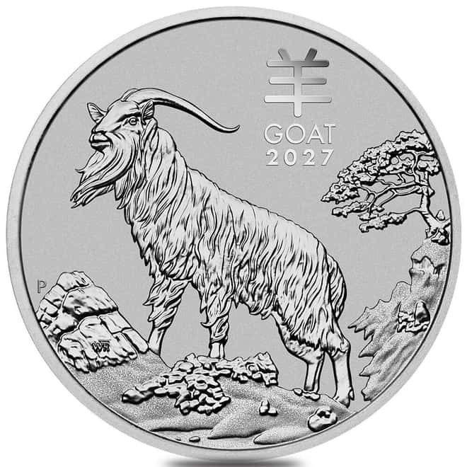 2027 1 oz Platinum Lunar Goat BU Australian Perth Mint