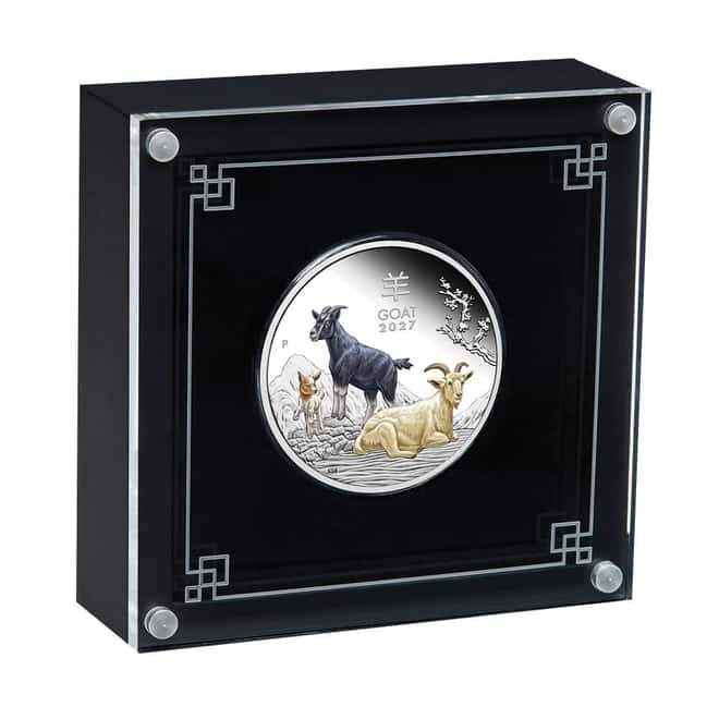 2027 1 oz Proof Colorized Silver Lunar Goat Perth Mint