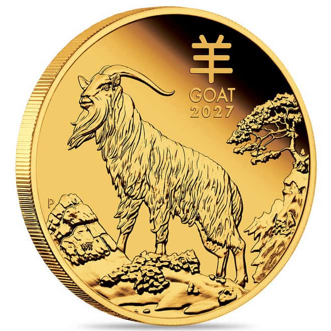 2027 1 oz Proof Gold Lunar Goat Coin Australian Perth Mint