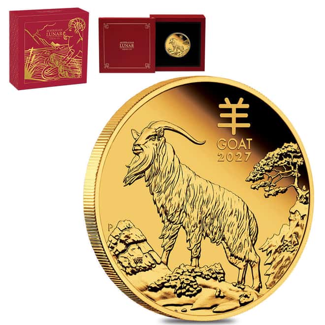 2027 1 oz Proof Gold Lunar Goat Coin Australian Perth Mint