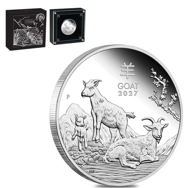 2027 1 oz Proof Silver Lunar Goat Coin Australian Perth Mint