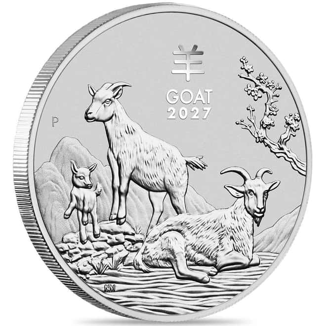 Roll of 20 - 2027 1 oz Silver Lunar Goat BU Australian Perth Mint