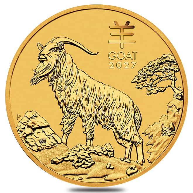 2027 10 oz Gold Lunar Goat BU Australian Perth Mint