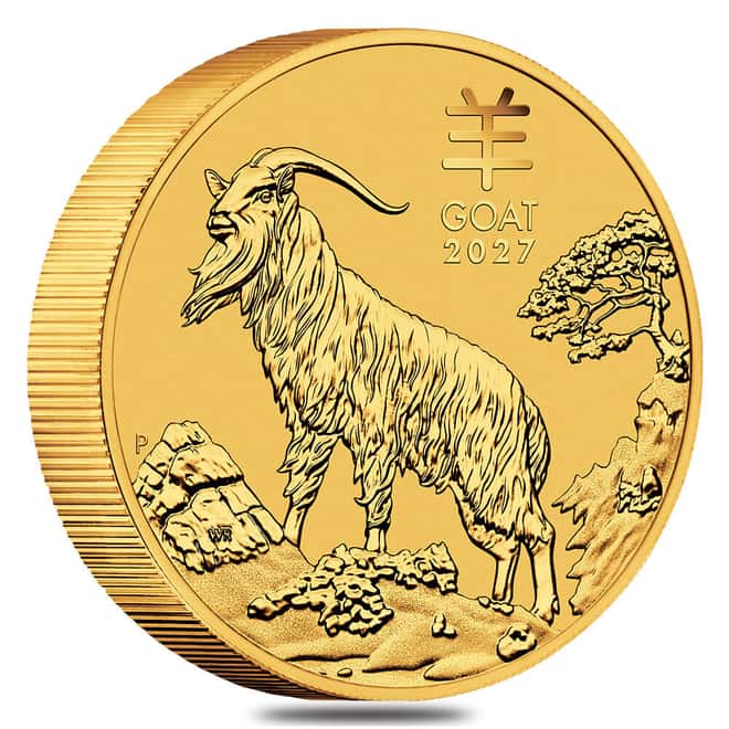 2027 10 oz Gold Lunar Goat BU Australian Perth Mint