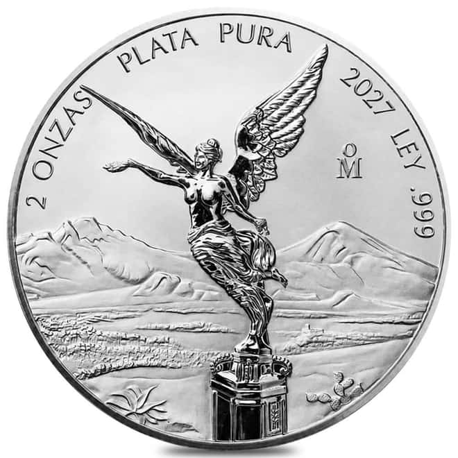 2027 2 oz Mexican Libertad Reverse Proof Silver Coin